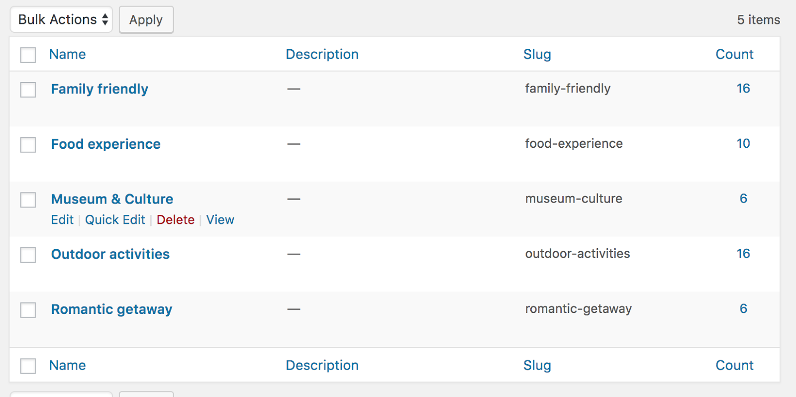 Custom Taxonomies
