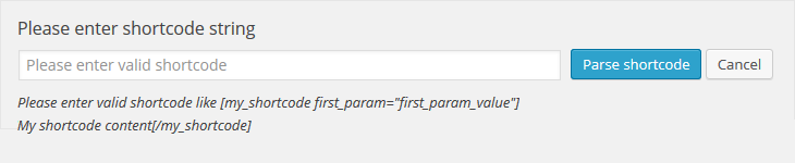 Shortcode parsing