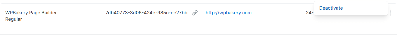 Deactivate WPBakery 